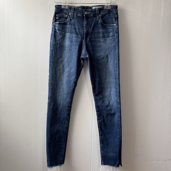 AG Adriano Goldschmied Jeans The Farrah Skinny High Rise Ankle Blue 28x28 Read - Picture 1 of 16